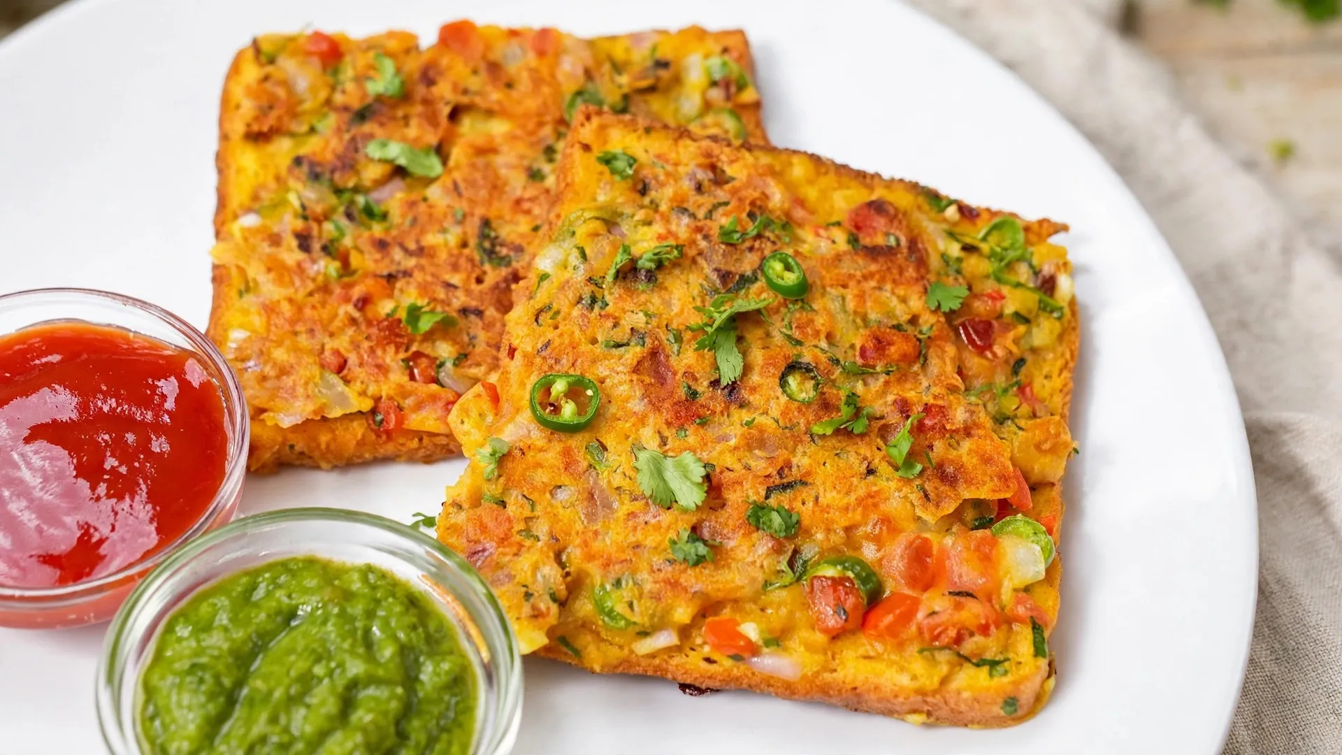 Spicy Vegetable Besan Toast Spicy Vegetable Besan Toast