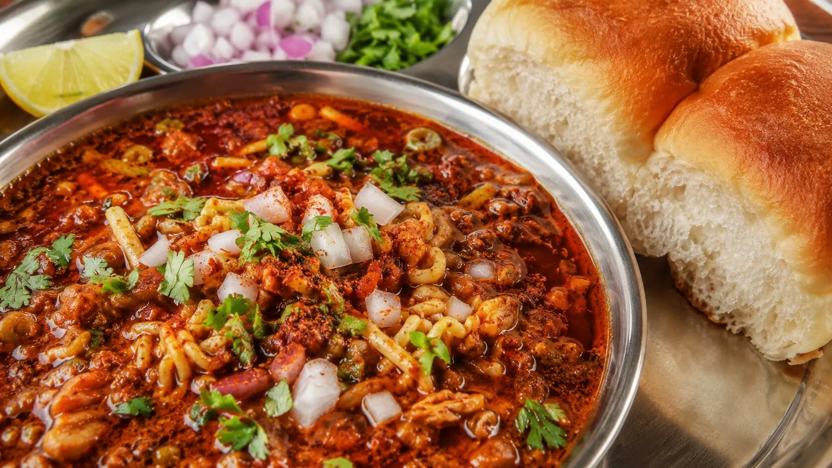 Street-Style Kolhapuri Misal Pav Street-Style Kolhapuri Misal Pav