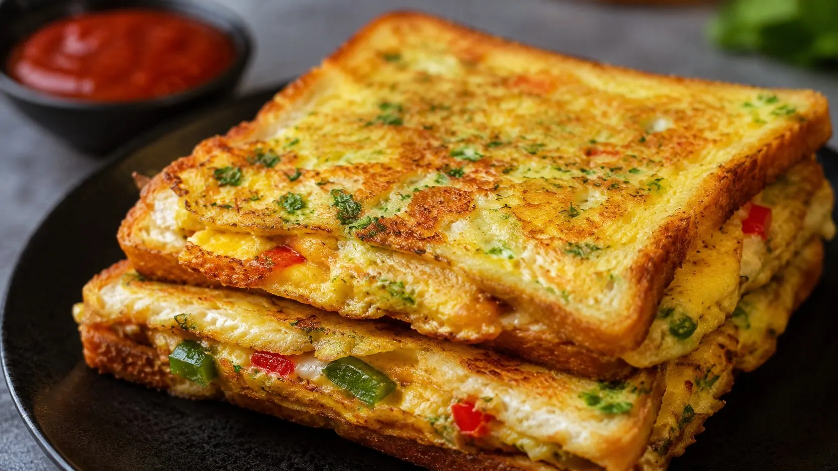 Street-Style Spicy Bread Omelette Street-Style Spicy Bread Omelette