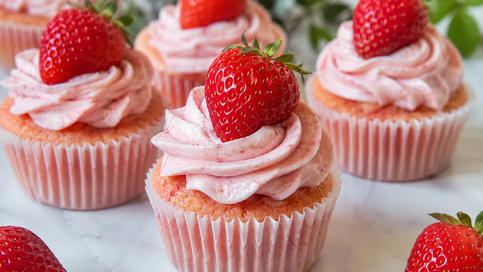  Super Moist Fresh Strawberry Cupcakes