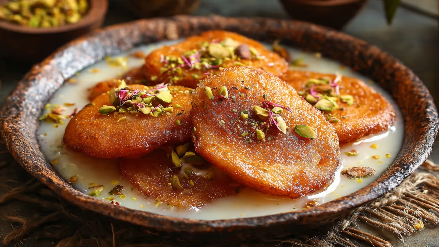 Sweet Banana Malpua in Sugar Syrup