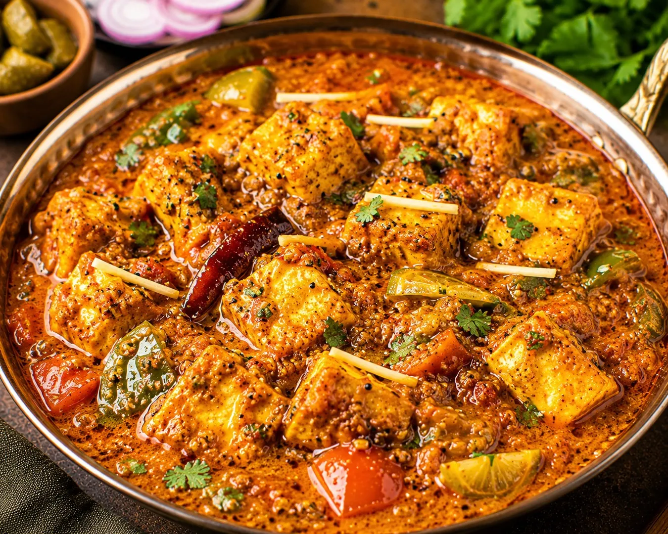 Tangy & Flavorful Achari Paneer Gravy