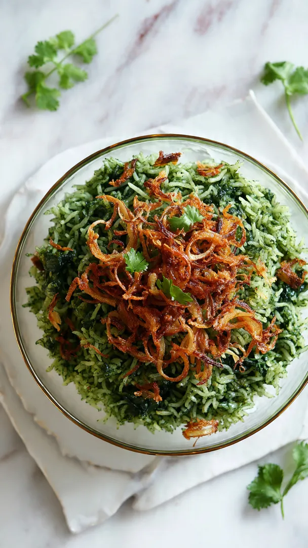 Tasty and healthy palak biryani