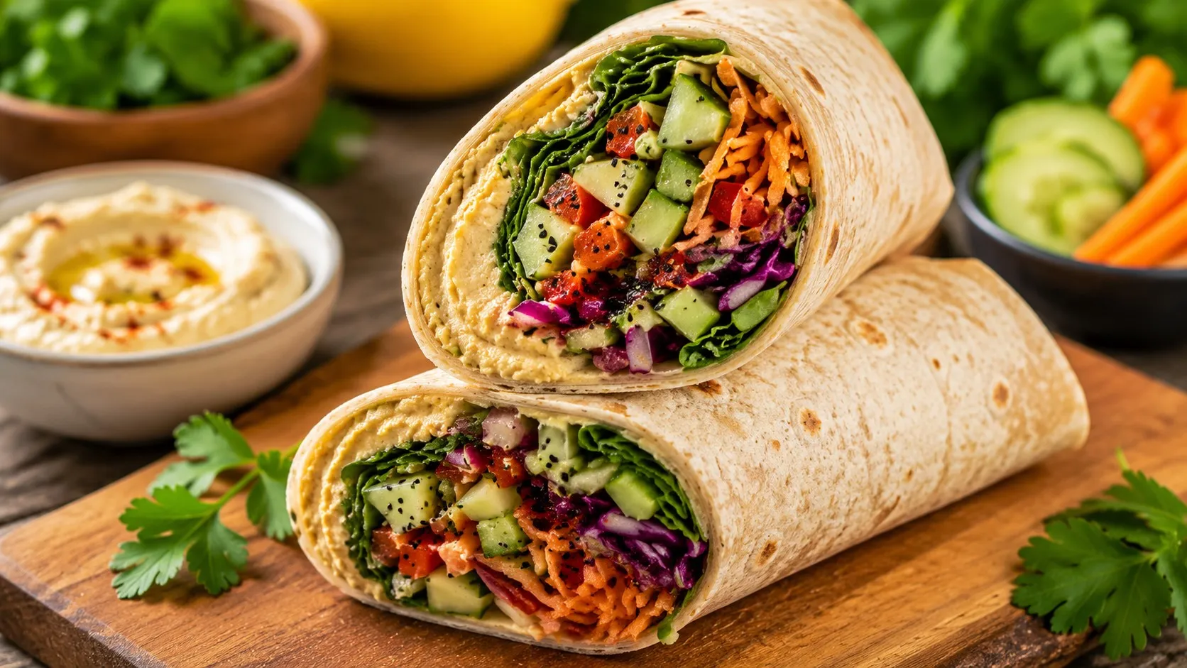 The Ultimate Hummus Veggie Wrap. The Ultimate Hummus Veggie Wrap.