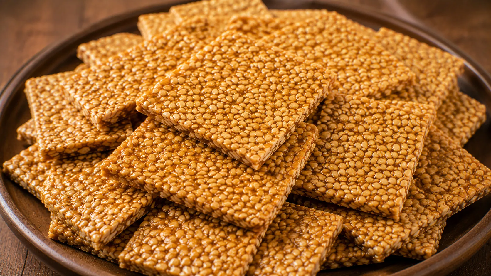 Traditional Homemade Sesame Jaggery Chikki Traditional Homemade Sesame Jaggery Chikki
