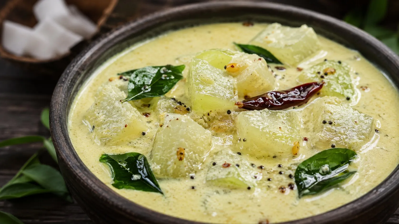 Traditional Kerala Ash Gourd Coconut Curry