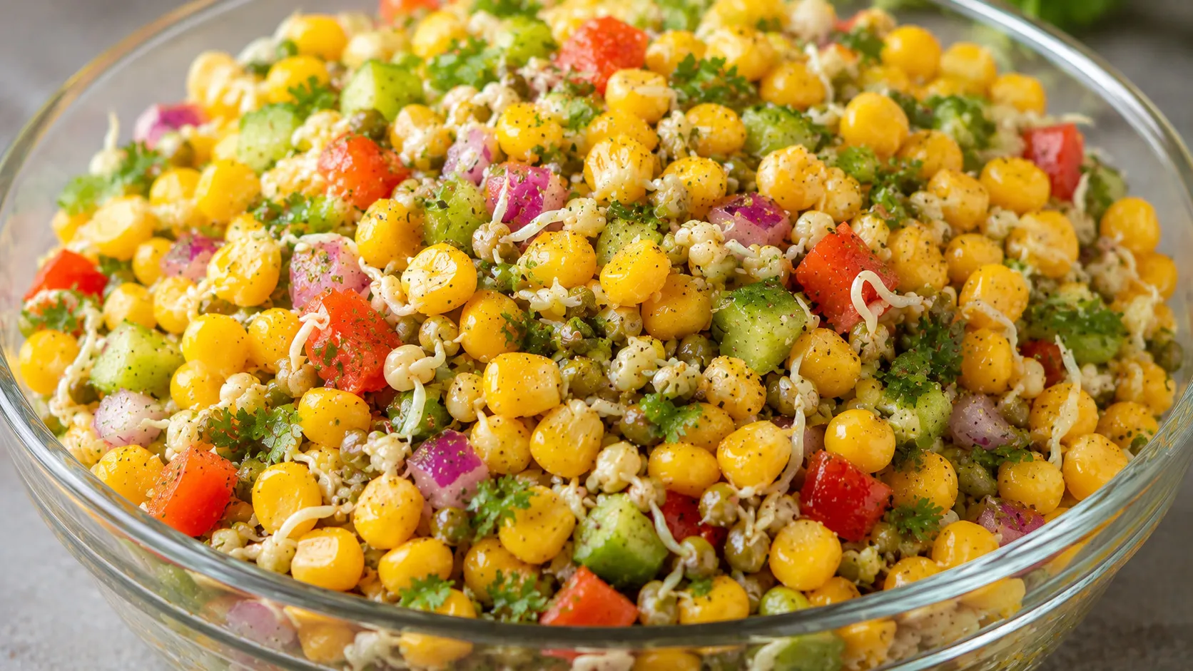 Vibrant Sprouted Moong and Sweet Corn Salad